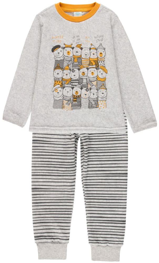 Boboli chlapčenské hrejivé pyžamo - medveď 935052 sivá 110